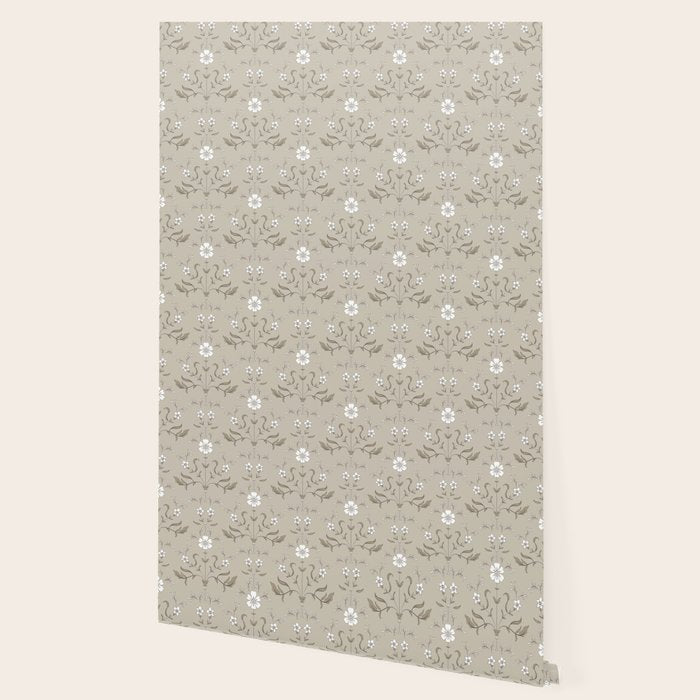 Vintage Cafe Floral - Oat Wallpaper Gallery Image 2