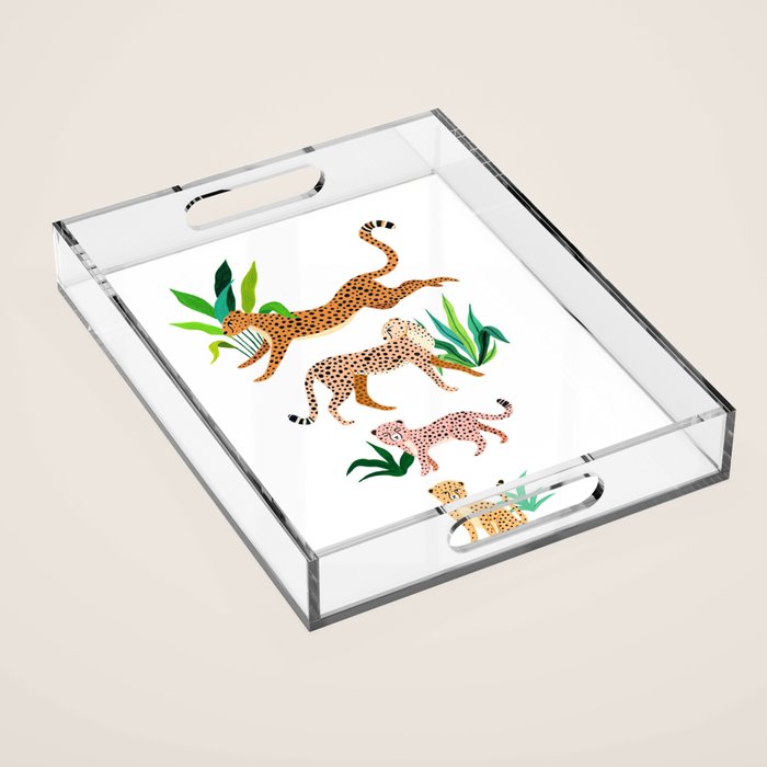 Jungle Cheetah Family Acrylic Tray Gallery Image 1
