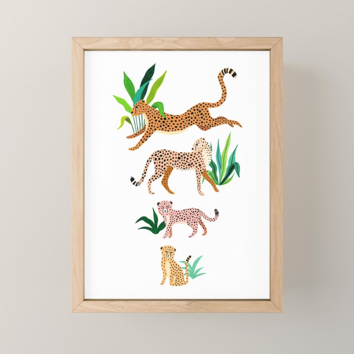 Jungle Cheetah Family Mini Art Print Gallery Image 1