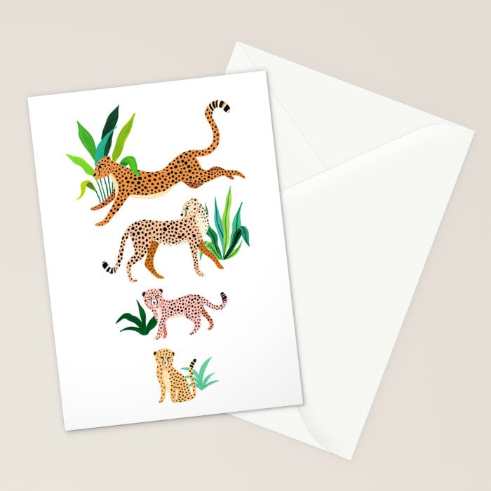 Jungle Cheetah Family Stationery Card Gallery Image 2