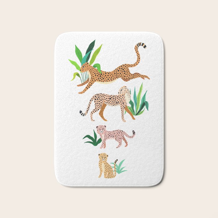 Jungle Cheetah Family Bath Mat Gallery Image 1
