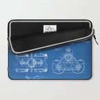 Train Locomotive Patent - Steam Train Art - Blueprint Laptop Sleeve Gallery Image 2