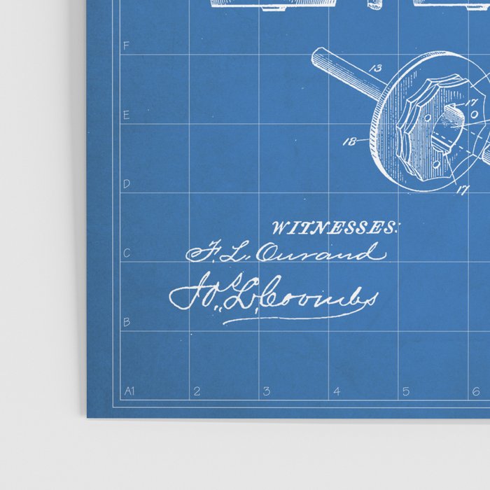 Train Locomotive Patent - Steam Train Art - Blueprint Poster Gallery Image 3