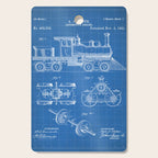 Train Locomotive Patent - Steam Train Art - Blueprint Cutting Board Gallery Image 1