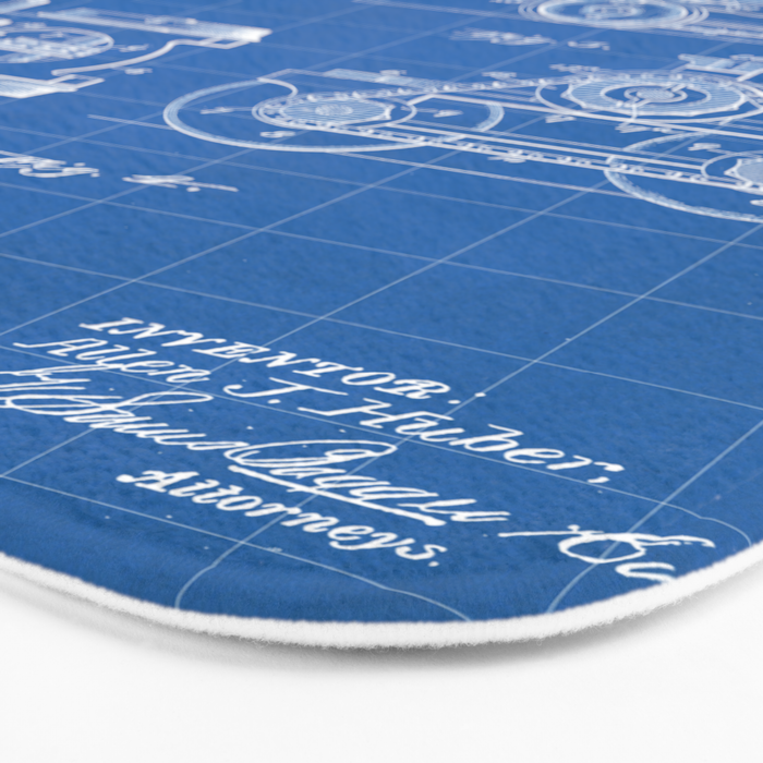 Train Locomotive Patent - Steam Train Art - Blueprint Bath Mat Gallery Image 3