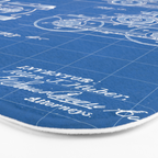 Train Locomotive Patent - Steam Train Art - Blueprint Bath Mat Gallery Image 3