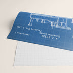 Train Locomotive Patent - Steam Train Art - Blueprint Wrapping Paper Gallery Image 2