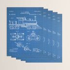 Train Locomotive Patent - Steam Train Art - Blueprint Wrapping Paper Gallery Image 3