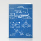 Train Locomotive Patent - Steam Train Art - Blueprint Stationery Card Gallery Image 2