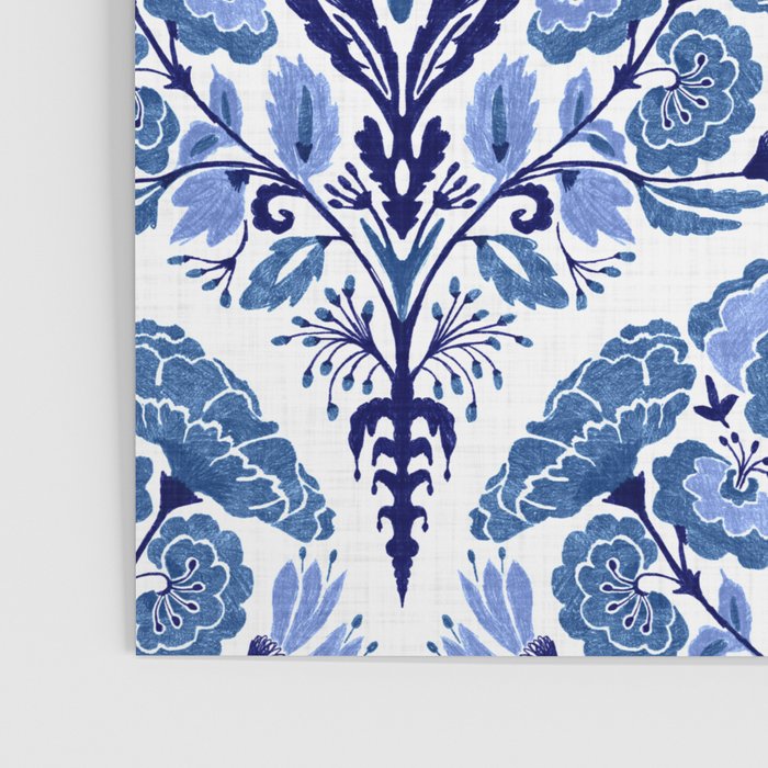 Chinoiserie Damask Porcelain Pattern Poster Gallery Image 3