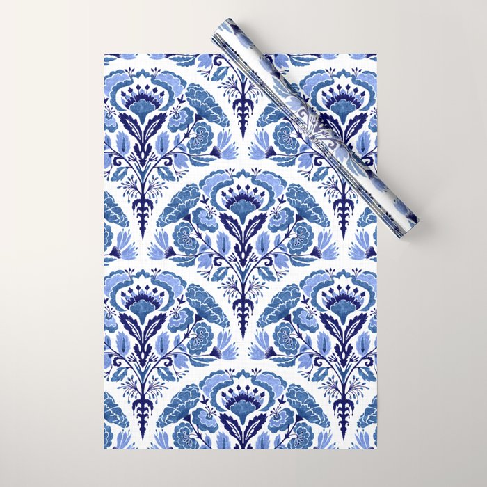 Chinoiserie Damask Porcelain Pattern Wrapping Paper Gallery Image 1