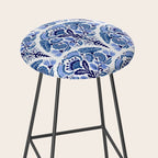 Chinoiserie Damask Porcelain Pattern Stool Gallery Image 2