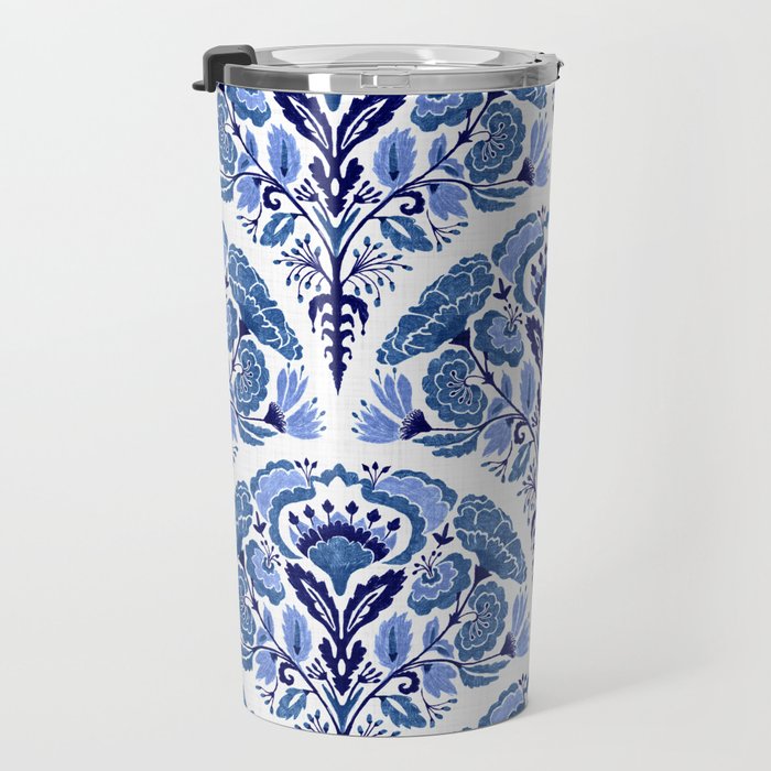 Chinoiserie Damask Porcelain Pattern Travel Mug Gallery Image 3