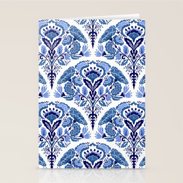 Chinoiserie Damask Porcelain Pattern Stationery Card Gallery Image 1