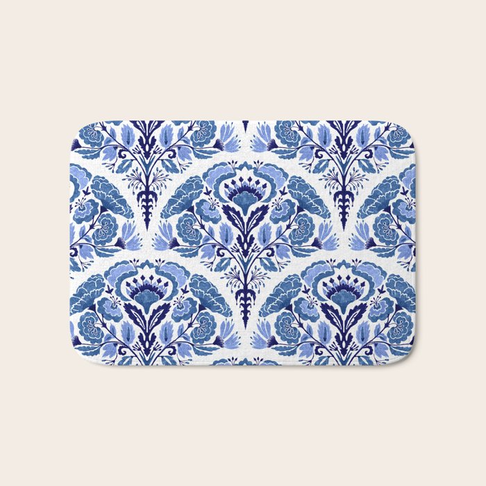 Chinoiserie Damask Porcelain Pattern Bath Mat Gallery Image 1