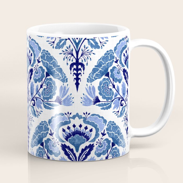 Chinoiserie Damask Porcelain Pattern Coffee Mug Gallery Image 1