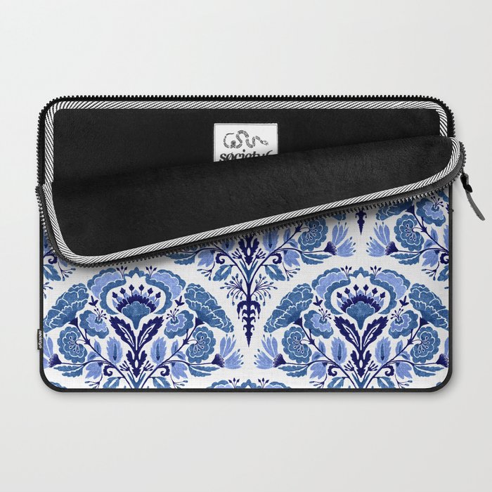 Chinoiserie Damask Porcelain Pattern Laptop Sleeve Gallery Image 2