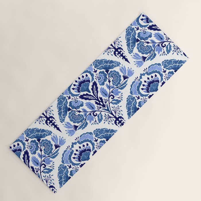 Chinoiserie Damask Porcelain Pattern Yoga Mat Gallery Image 1