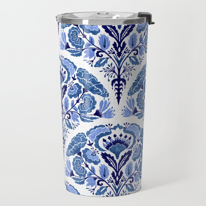 Chinoiserie Damask Porcelain Pattern Travel Mug Gallery Image 2