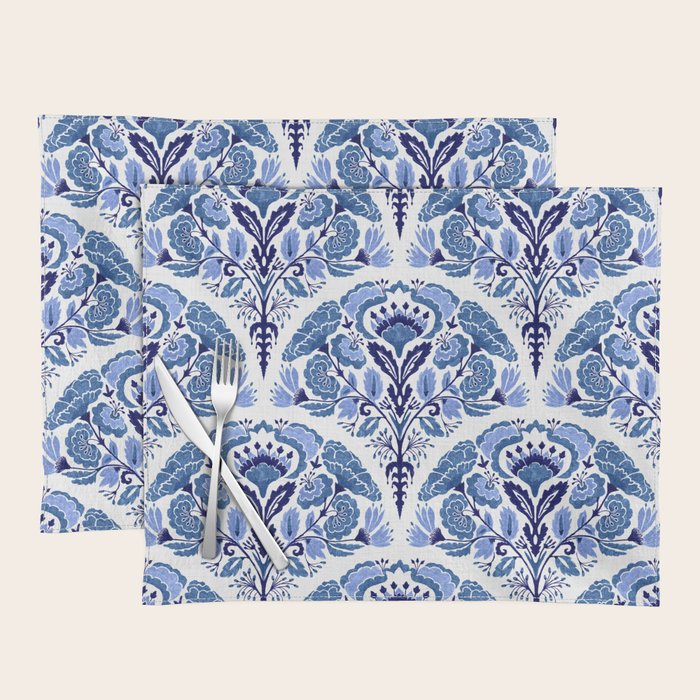 Chinoiserie Damask Porcelain Pattern Placemat Gallery Image 1
