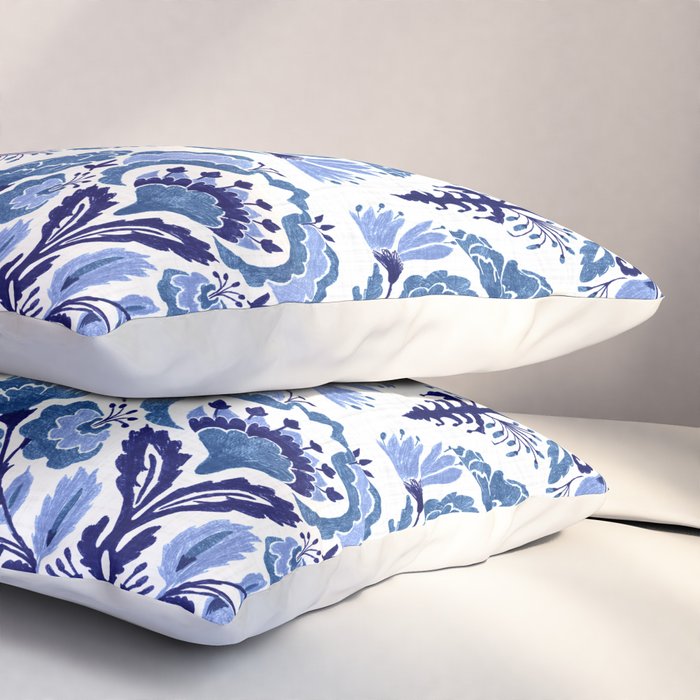 Chinoiserie Damask Porcelain Pattern Pillow Sham Gallery Image 3
