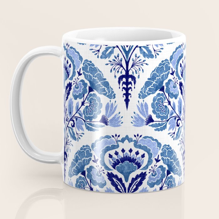 Chinoiserie Damask Porcelain Pattern Coffee Mug Gallery Image 3