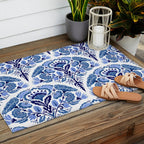 Chinoiserie Damask Porcelain Pattern Outdoor Rug Gallery Image 2