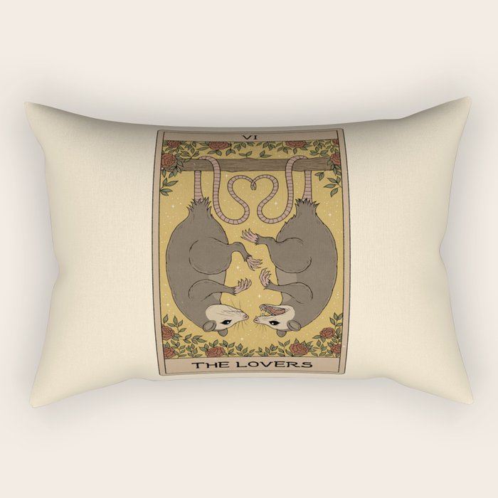 The Lovers - Possum Tarot Rectangular Pillow Gallery Image 1