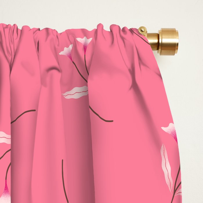 Pressed Posies - Retro Pink Window Curtain Gallery Image 2