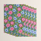 Folk Floral Blossoms in Forest Green Wrapping Paper Gallery Image 3