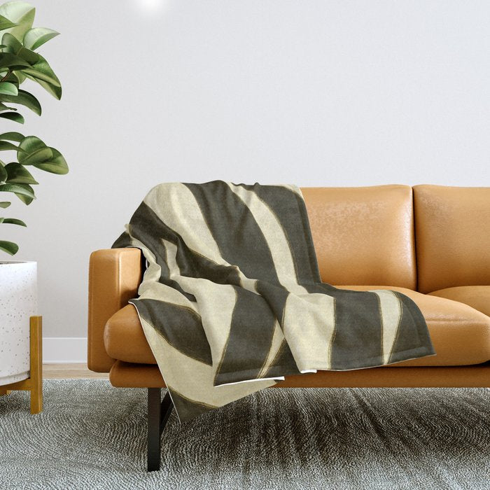 Abstract botanical Leaf Throw Blanket Gallery Image 1