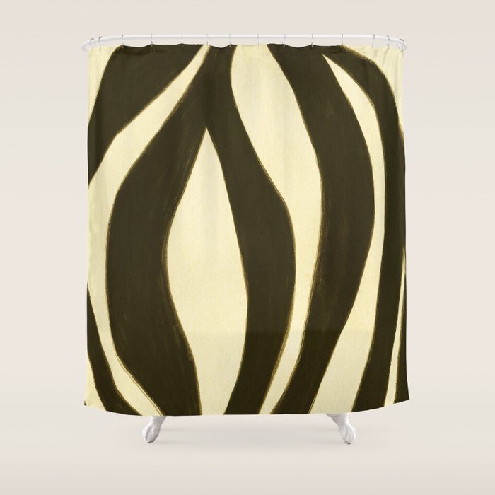 Abstract botanical Leaf Shower Curtain Gallery Image 1