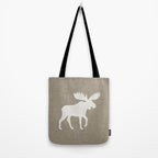 White Moose Silhouette Tote Bag Gallery Image 2