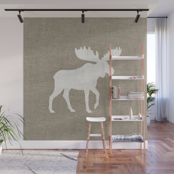 White Moose Silhouette Wall Mural Gallery Image 1