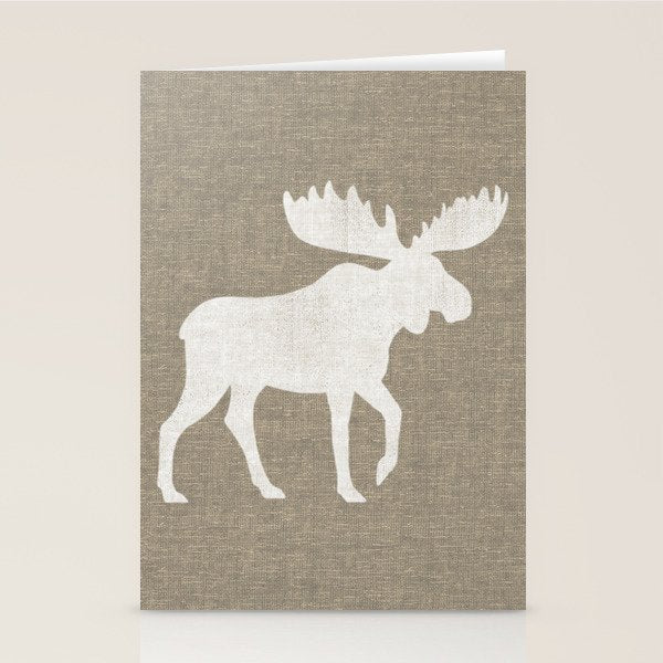 White Moose Silhouette Stationery Card Gallery Image 2