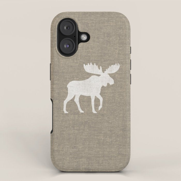 White Moose Silhouette iPhone Case Gallery Image 1