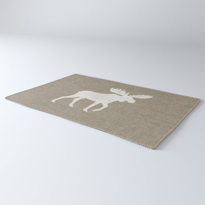 White Moose Silhouette Rug Gallery Image 3