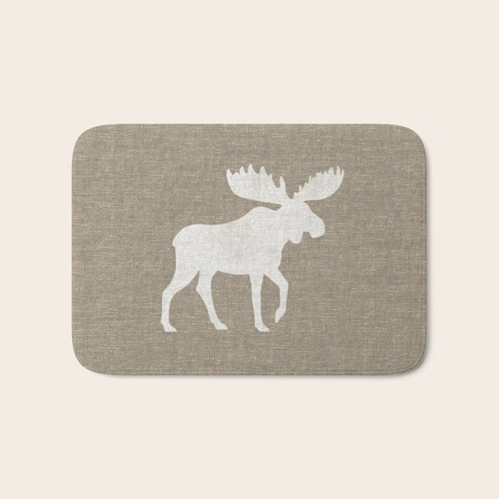 White Moose Silhouette Bath Mat Gallery Image 1