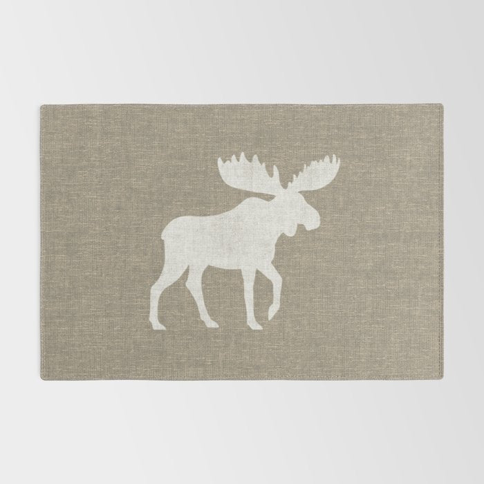 White Moose Silhouette Rug Gallery Image 2