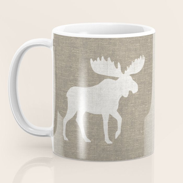 White Moose Silhouette Coffee Mug Gallery Image 3