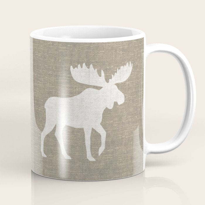 White Moose Silhouette Coffee Mug Gallery Image 1
