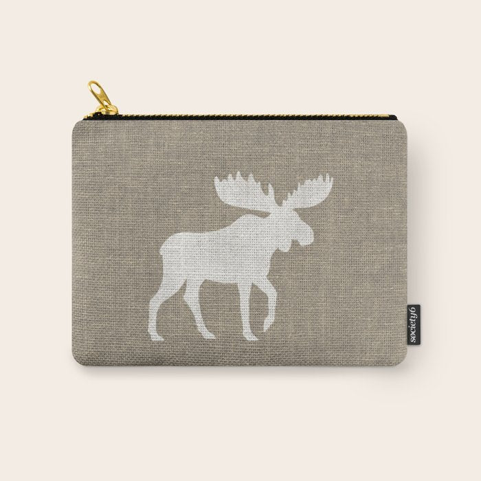 White Moose Silhouette Carry All Pouch Gallery Image 1