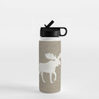White Moose Silhouette Water Bottle Gallery Image 1