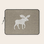 White Moose Silhouette Laptop Sleeve Gallery Image 1