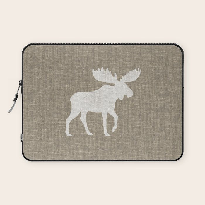 White Moose Silhouette Laptop Sleeve Gallery Image 1