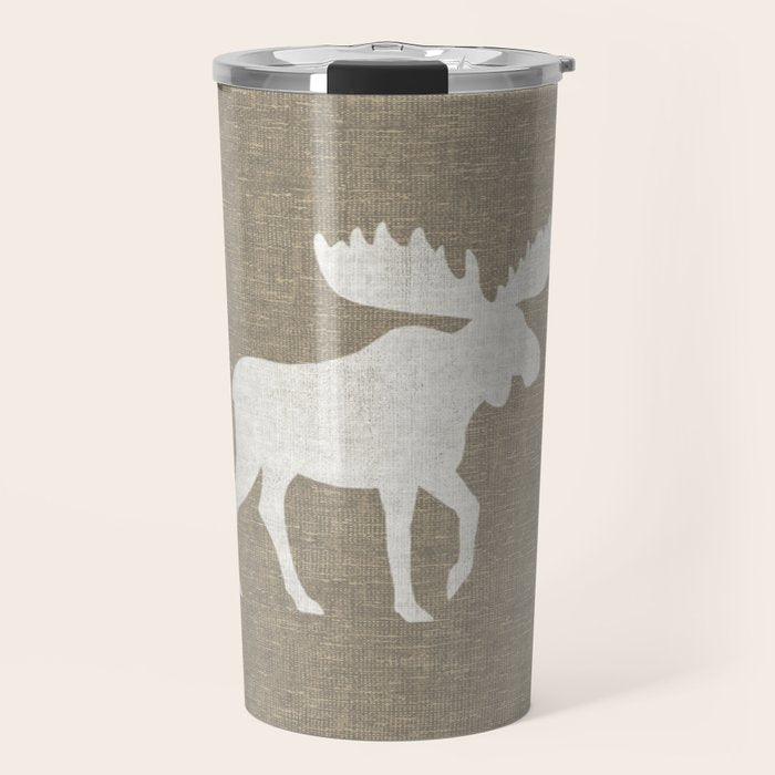 White Moose Silhouette Travel Mug Gallery Image 1