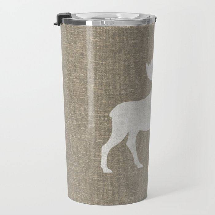 White Moose Silhouette Travel Mug Gallery Image 3