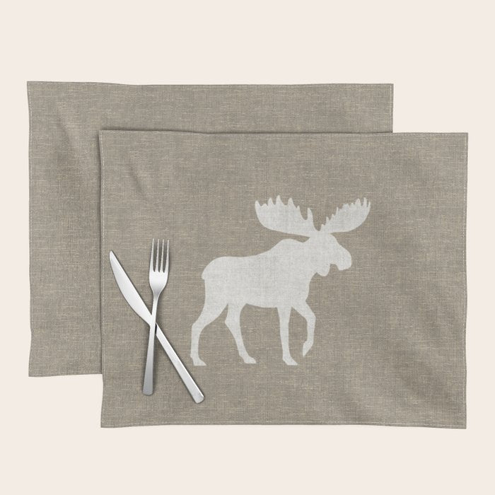 White Moose Silhouette Placemat Gallery Image 1