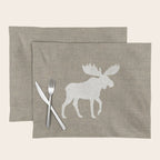 White Moose Silhouette Placemat Gallery Image 1