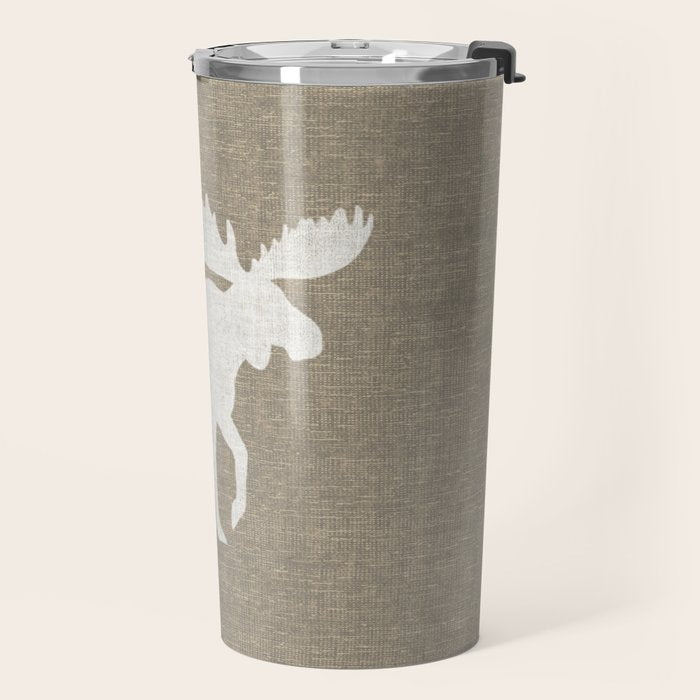 White Moose Silhouette Travel Mug Gallery Image 2